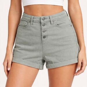 Universal Thread Olive Green Button Fly Cuffed Shorts Size 6